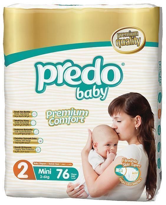 Подгузники детские Predo Baby Mini размер 2, 3-6 кг, 76 шт