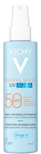 Спрей сонцезахисний Vichy Capital Soleil UV Aqua SPF50 ультралегкий зволожувальний для шкіри обличчя та тіла, 200 мл