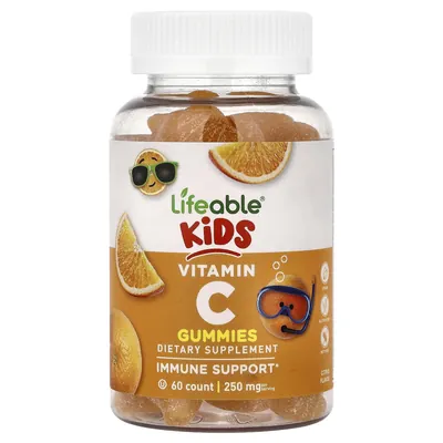 Вітамін С Lifeable Kids Vitamin C для дітей зі смаком цитрус, 60 жувальних мармеладок