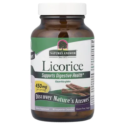 Солодки корінь Nature's Answer Licorice 450 мг вег. капсули №90