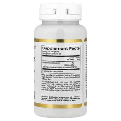 Сахароміцети Буларді California Gold Nutrition Saccharomyces Boulardii 10 млрд КУО вег. капсули №60