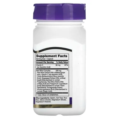 Ресвератрол Екстракт червоного вина 21st Century Resveratrol Red Wine Extract, 90 капсул