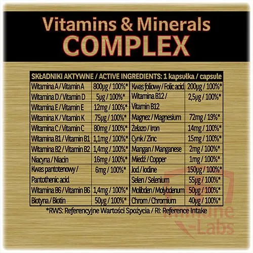Вітамінно-мінеральний комплекс Immune Labs Vitamins & Minerals Complex капсули №90
