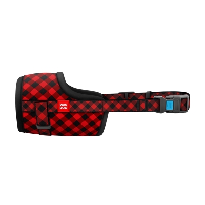 Намордник для собак Collar №2 WAUDOG Nylon 5375 Шотландка красная, обхват 19-26 см