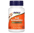 Пробиотики Ацидофилус NOW 4x6 Acidophilus, 60 вегетарианских капсул