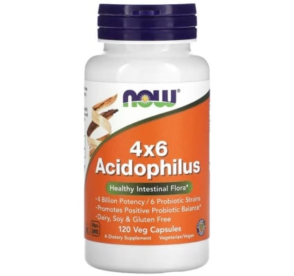 Пробіотики Ацидофілус NOW 4x6 Acidophilus, 120 вегетаріанських капсул