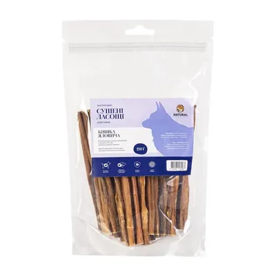 Ласощі для собак Natural Кишка яловича, 100 г