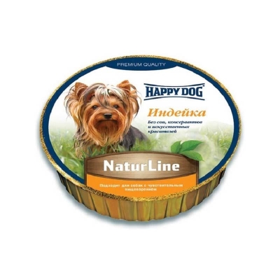 Корм влажный для собак Happy Dog Schale NaturLine Truthahn паштет с индейкой, 85 г