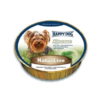 Корм влажный для собак Happy Dog Schale NaturLine Kaninchen паштет с мясом кролика, 85 г