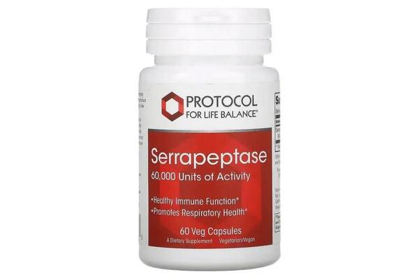 Серрапептаза Protocol for Life Balance Serrapeptase 60000 SPU, 60 капсул