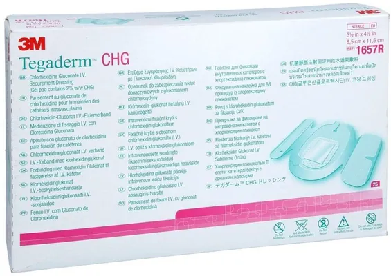 Пластир медичний Tegaderm CHG 1657R для фіксації катетерів, прозорий, 8,5 см х 11,5 см, 1 штука