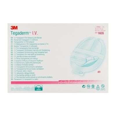 Повязка пластырная Tegaderm I.V. 1635 для фиксации катетеров, пленочная, 8,5 см х 10,5 см, 1 штука