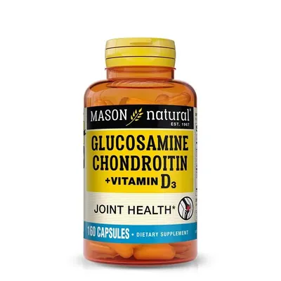 Глюкозамін, хондроїтин та вітамін D3 Mason Natural Glucosamine Chondroitin Plus Vitamin D3, 160 капсул