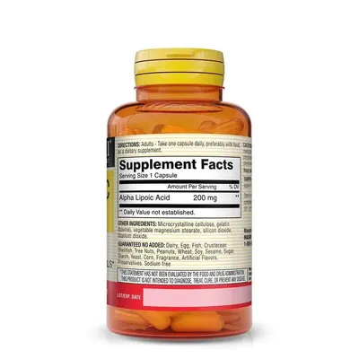 Альфа-ліпоєва кислота Mason Natural Alpha-Lipoic Acid 200 мг, 60 капсул