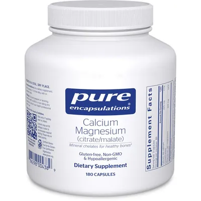 Кальцій Магній (Цитрат/Малат) Pure Encapsulations Calcium Magnesium (Citrate/Malate) 75/75 мг, 180 капсул