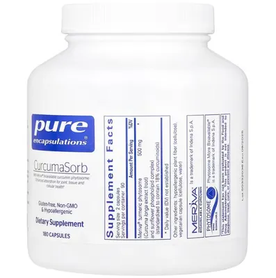 Куркуміну фітосоми Pure Encapsulations CurcumaSorb, 180 капсул