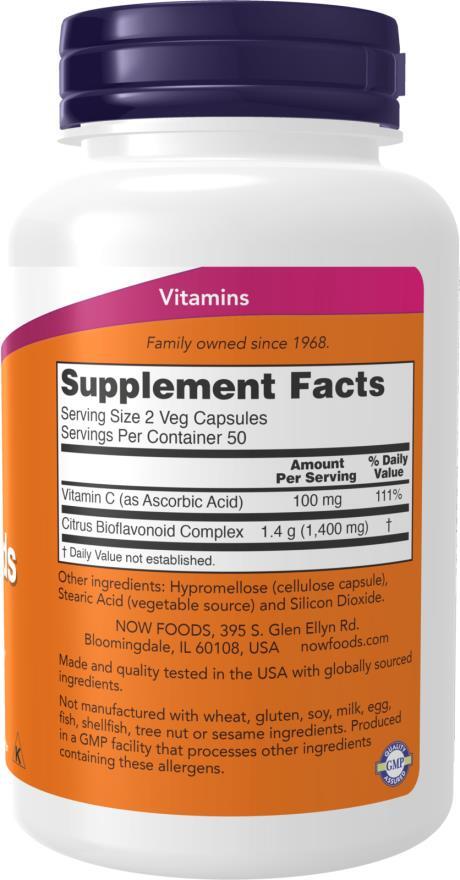 Биофлавоноиды цитрусовые NOW Citrus Bioflavonoids, 100 капсул