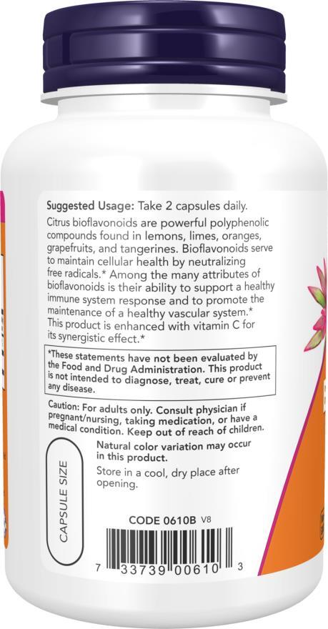 Биофлавоноиды цитрусовые NOW Citrus Bioflavonoids, 100 капсул