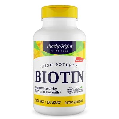 Біотин Healthy Origins Biotin 5000 мкг, 360 капсул