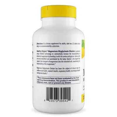 Магній бісгліцинат хелат Healthy Origins Magnesium Bisglycinate Chelate 200 мг, 120 таблеток