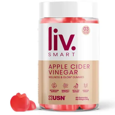 Яблучний оцет USN Liv.Smart Apple Cider Vinegar, 60 жувальних цукерок