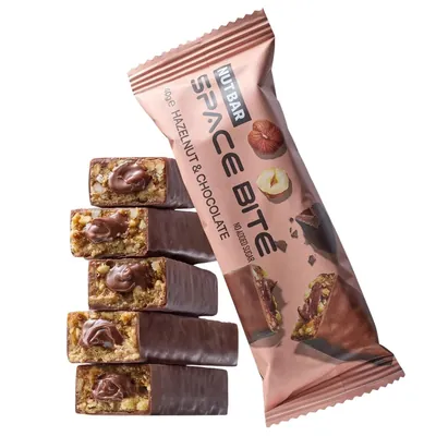 Батончик енергетичний Space Bite Nut Bar фундук-шоколад в молочному шоколаді, 40 г
