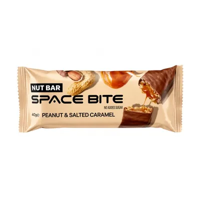 Батончик енергетичний Space Bite Nut Bar арахіс-солона карамель в молочному шоколаді, 40 г