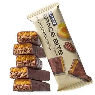 Батончик енергетичний Space Bite Nut Bar курага-пекан в молочному шоколаді, 40 г