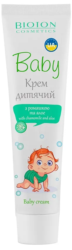 Крем дитячий Bioton Cosmetics Baby з ромашкою та алое 3+, 44 мл