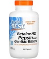 Бетаин HCL и Пепсин Doctor's Best Betaine HCL & Pepsin, 360 капсул