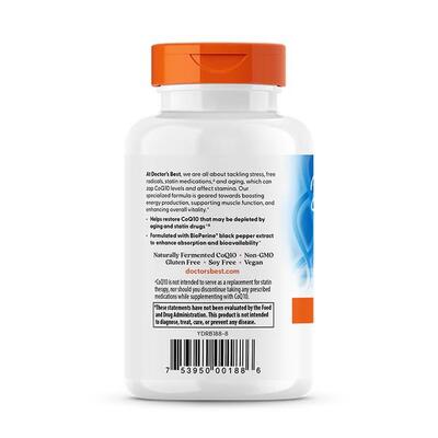 Коэнзим Q10 100 мг и биоперин Doctor's Best High Absorption CoQ10 with BioPerine, 120 вегетарианских капсул