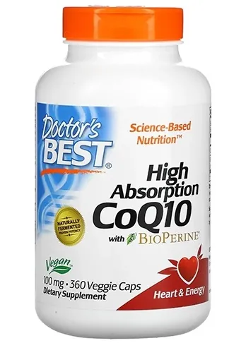 Коензим Q10 100 мг та біоперин Doctor's Best High Absorption CoQ10 with BioPerine, 360 вегетаріанських капсул
