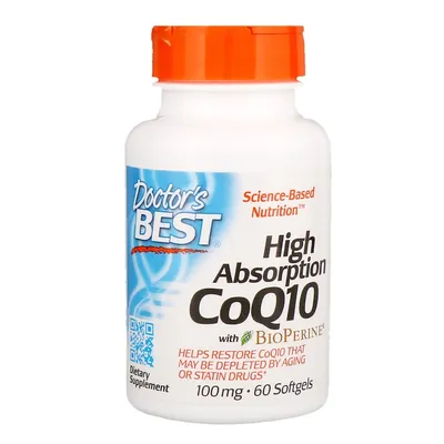 Коензим Q10 100 мг та біоперин Doctor's Best High Absorption CoQ10 with BioPerine, 60 капсул