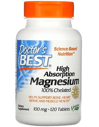 Магний Высокой Абсорбции Doctor's Best High Absorption Magnesium, 120 таблеток