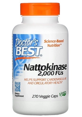 Наттокиназа Doctor's Best Nattokinase 2000 FUs, 270 вегетарианских капсул