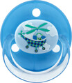Пустышка силиконовая Baby-Nova 26366LL/26360LL круглая с рисунком и кольцом (без упаковки) 0-18 месяцев, 1 шт