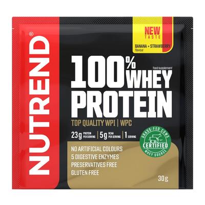 Протеїн Nutrend 100% Whey Protein банан-полуниця, 30 г