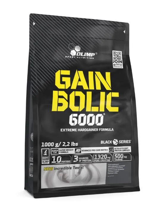 Гейнер з креатином Olimp Gain Bolic 6000, полуниця, 1000 г