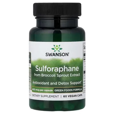 Сульфорафан Swanson Sulforaphane з екстракту паростків броколі 400 мкг вег. капсули №60