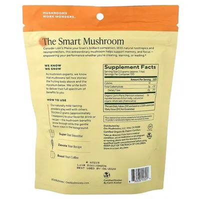 Їжовик гребінчастий Om Mushrooms Lion's Mane, 200 г