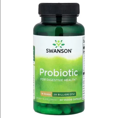 Пробіотики Swanson Probiotic for Digestive Health 20 Billion CFU вег. капсули №60