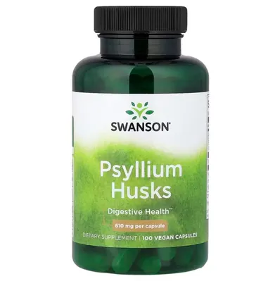Лушпиння Подорожника Swanson Psyllium Husks 610 мг, 100 капсул