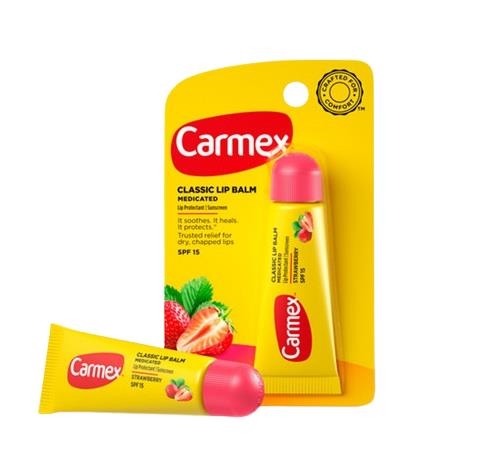 Бальзам для губ Carmex SPF15 со вкусом Клубники, 10 г тюбик