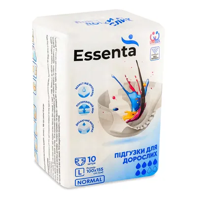 Підгузки для дорослих Essenta Normal, розмір L 100-155 см, 10 штук