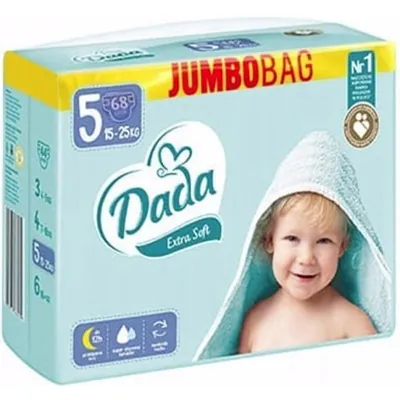 Підгузки Dada Extra Soft дитячі, розмір 5, 15-25 кг, Jumbo Bag, 68 шт
