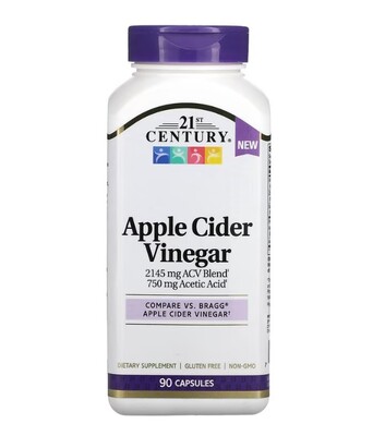 Яблучний оцет 21st Century Apple Cider Vinegar 300 мг, 250 таблеток