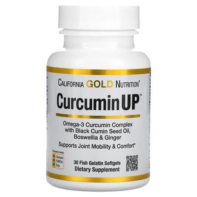 Комплекс куркумина и омега-3 California Gold Nutrition Curcumin UP, 30 капсул