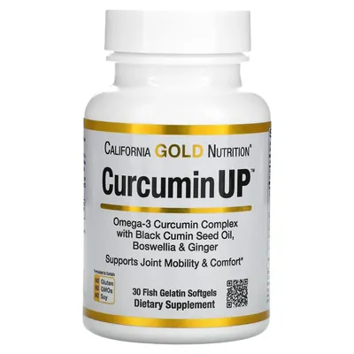 Куркумін та омега-3 California Gold Nutrition CurcuminUP м'які капсули №30