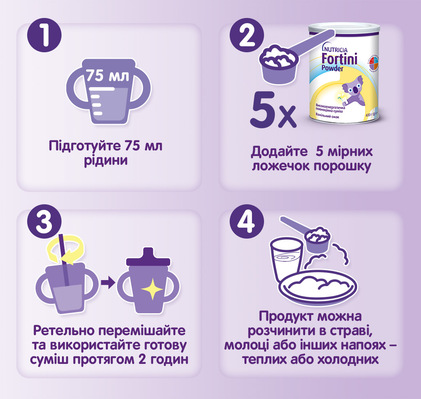 Энтеральное питание Nutricia Fortini Powder от 1 года со вкусом порошок ванили, 400 г
