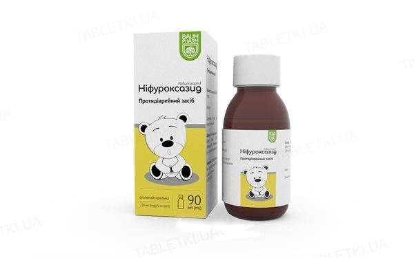 Нифуроксазид суспензия ор. 220 мг/5 мл по 90 мл во флак. (бан.)